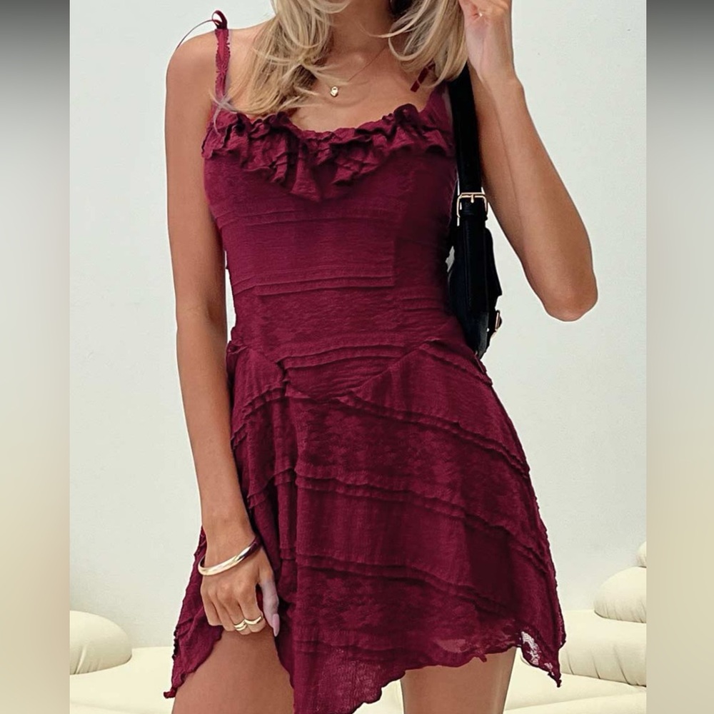 Dwyer Mini Dress Burgundy- Princess Polly